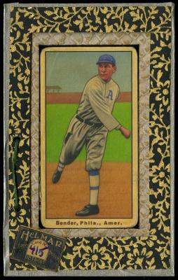 Picture, Helmar Brewing, T206-Helmar Card # 415, Chief BENDER (HOF), Throwing follow through, Philadelphia Athletics